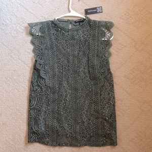 Cable & Gauge Lace Top Size small Green